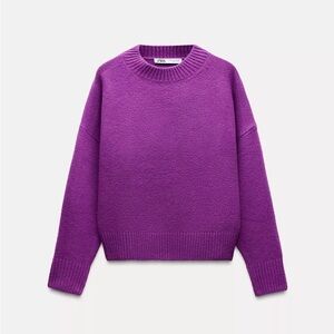 Zara Rich Purple Crew Neck Sweater